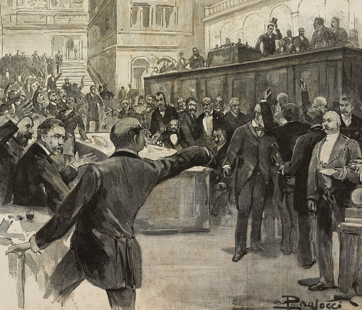 Banka Sorumlulukları soruşturmasından sorumlu Yediler Komitesi'nin (Comitato dei Sette) raporunu okuduktan sonra Temsilciler Meclisi'nde tartışma çıktı, 23 Kasım by Dante Paolocci