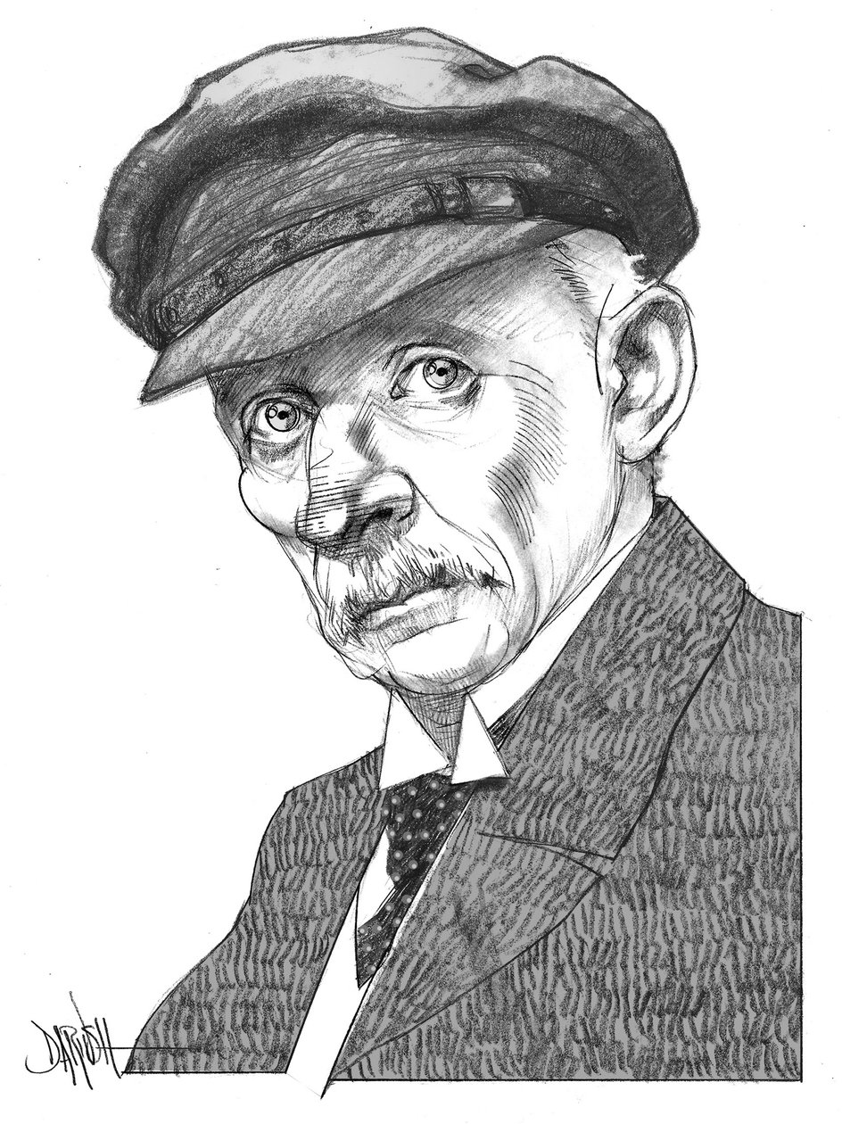 Gustav Meyrink, 2024 (dijital renkli kalem çizimi) by Dariush Radpour