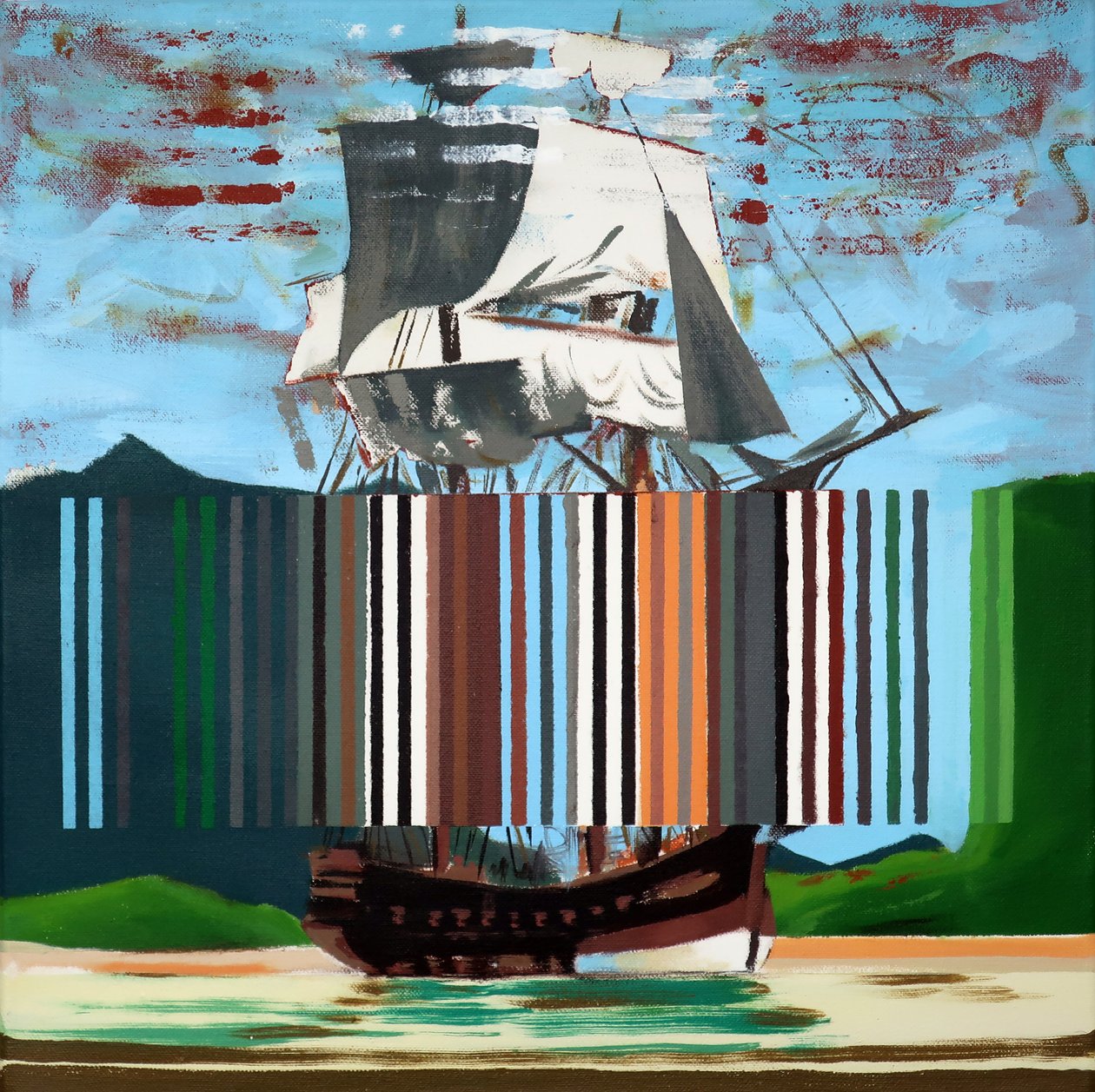 Bark Endeavour, 2019 (tuval üzerine akrilik) by Darren Coffield
