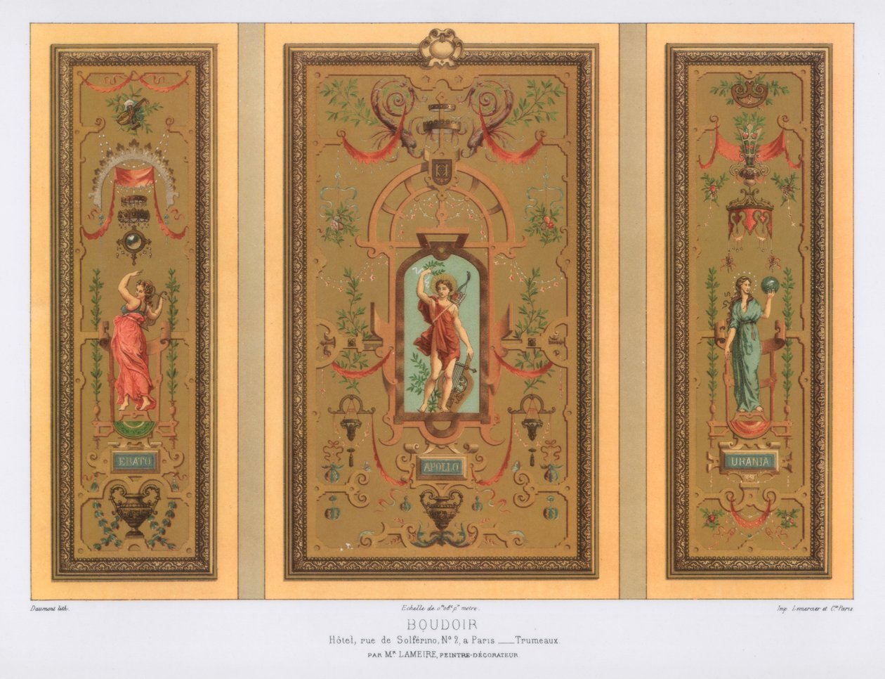 Boudoir, Rue de Solferino, Paris, 19. yüzyıl. by Daumont