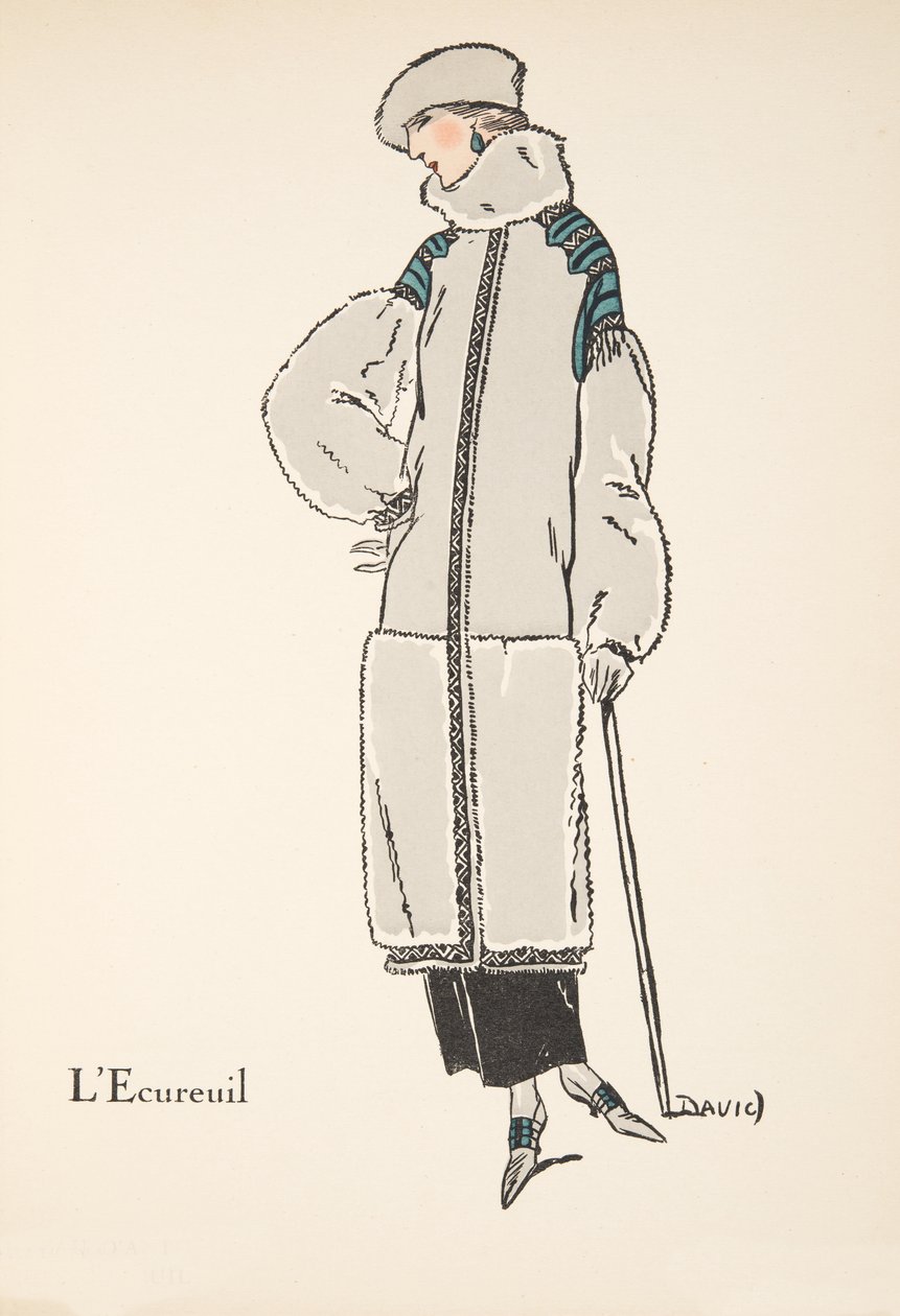 LEcureuil, Koleksiyondan Moda Tabaklar, 1922 (pochoir baskı) by David