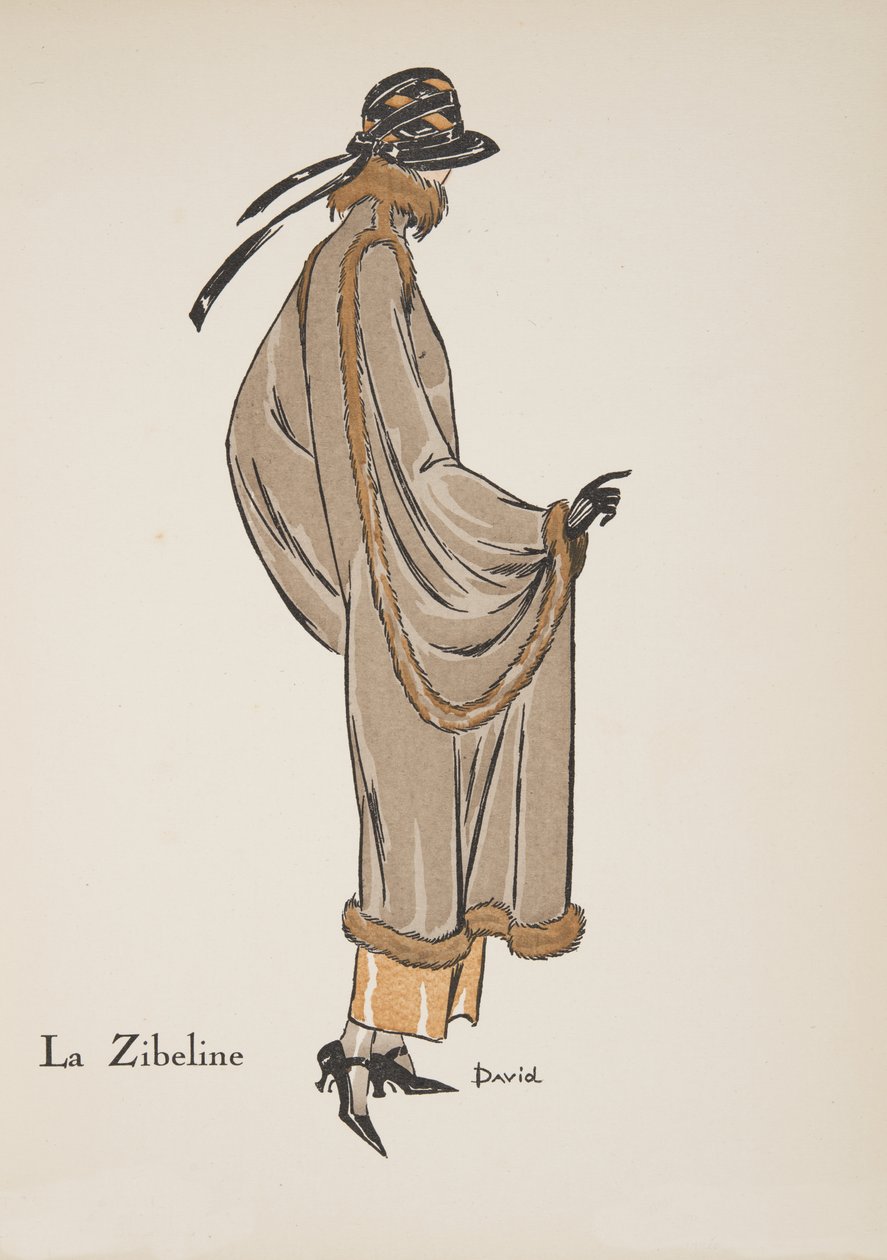 La Zibeline, Moda Plakaları Koleksiyonundan, 1922 (pochoir baskı) by David