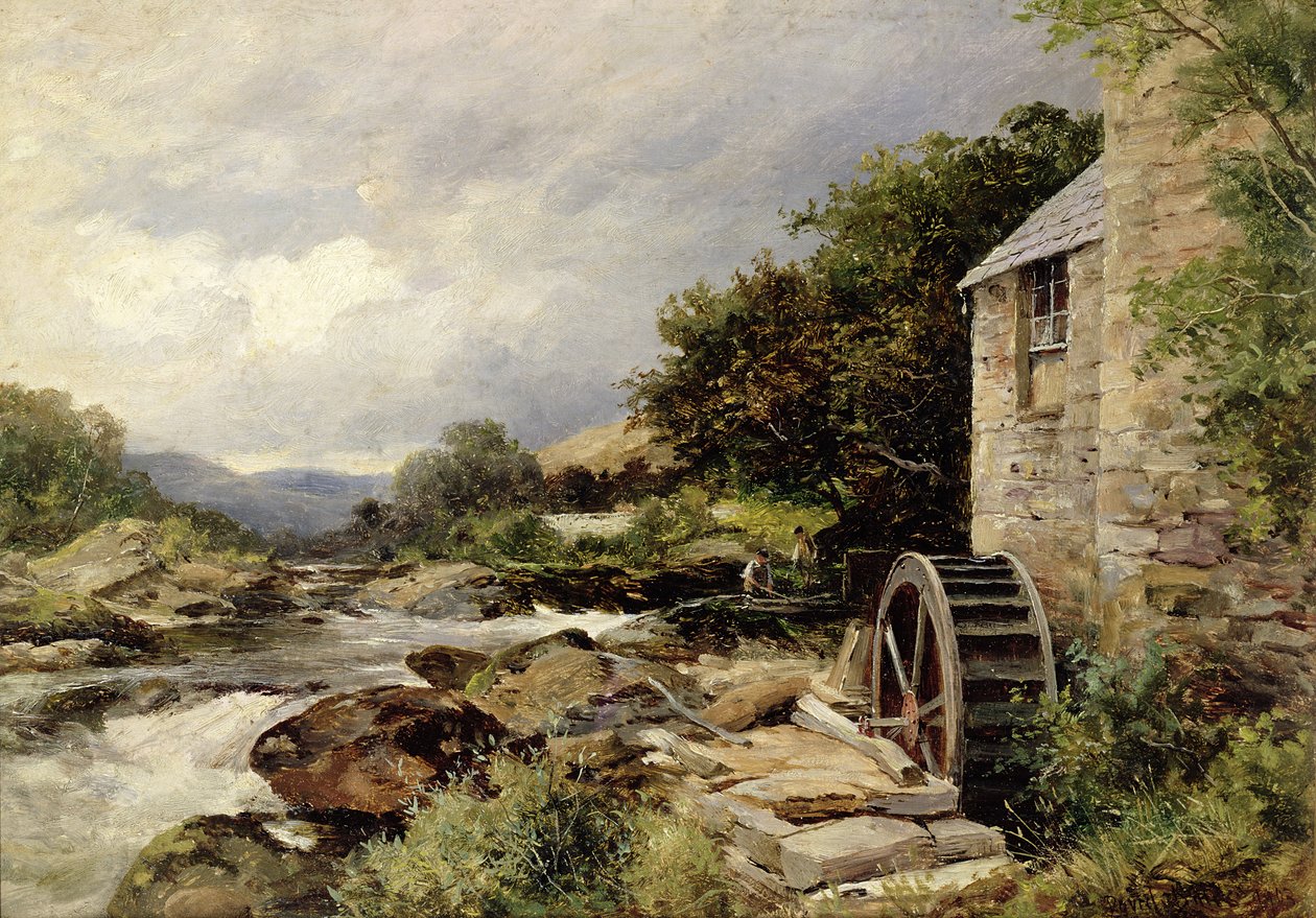 Llugwy'deki Değirmen, Capel Curig by David Bates