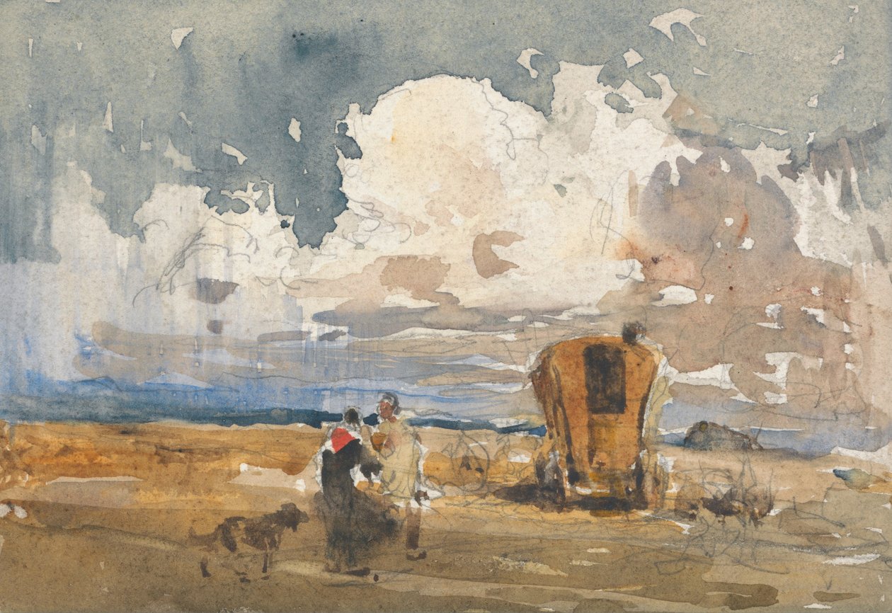 Çingeneler ve Vagon ile Manzara by David Cox