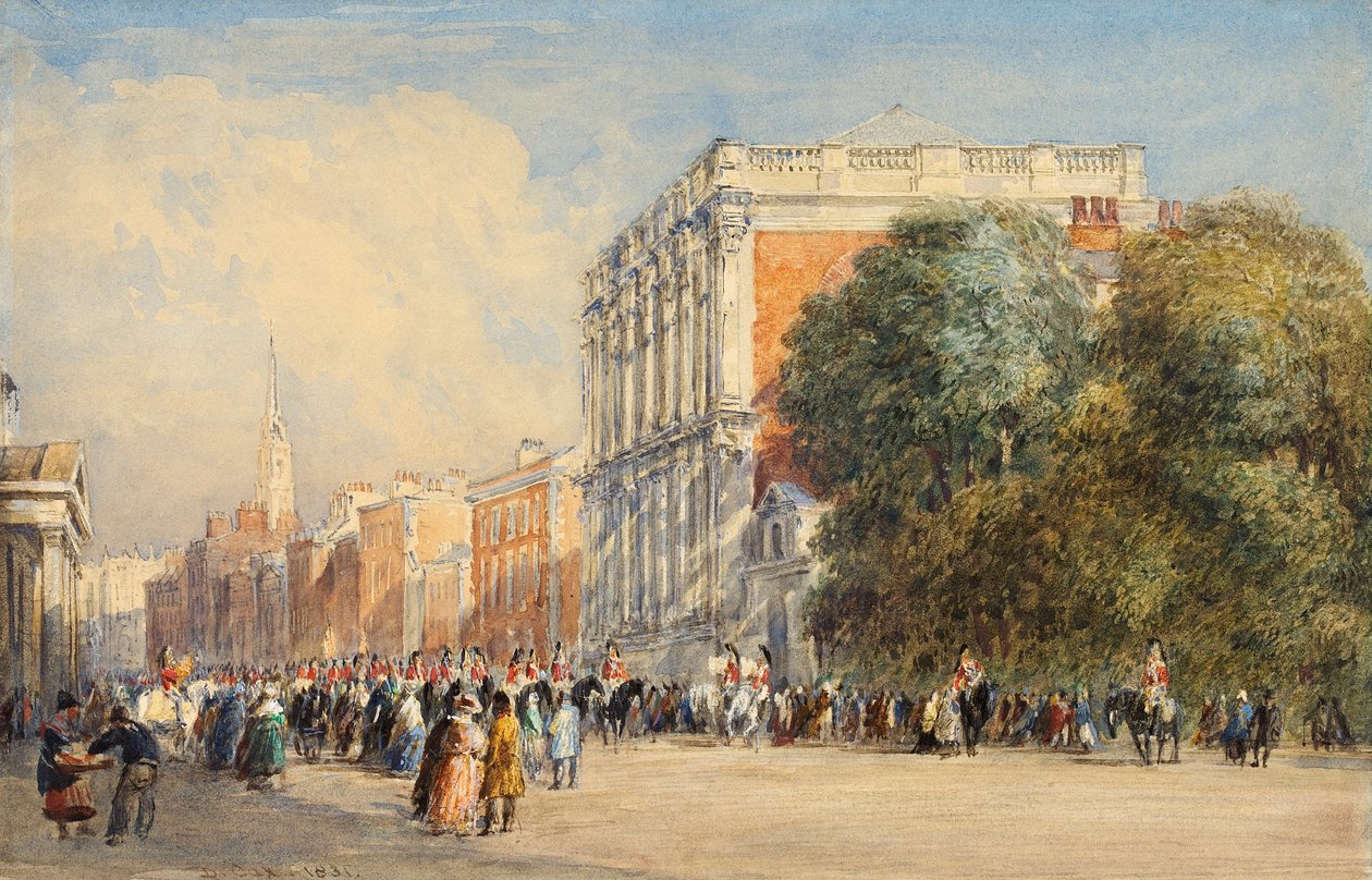 Can Muhafızları ile Eski Whitehall, 1831 by David Cox