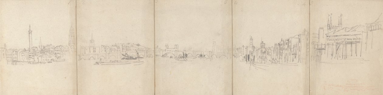 Panorama Eski Londra Köprüsü by David Cox