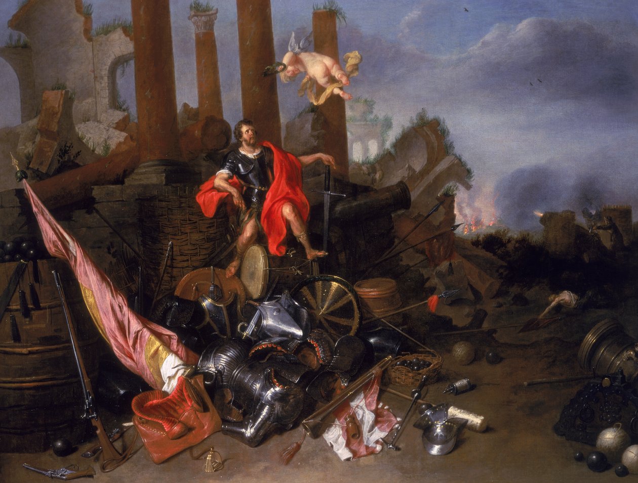 Vincenzo Gonzaga I ile Bir Savaş Alegorisi (d.1612) by David III Ryckaert