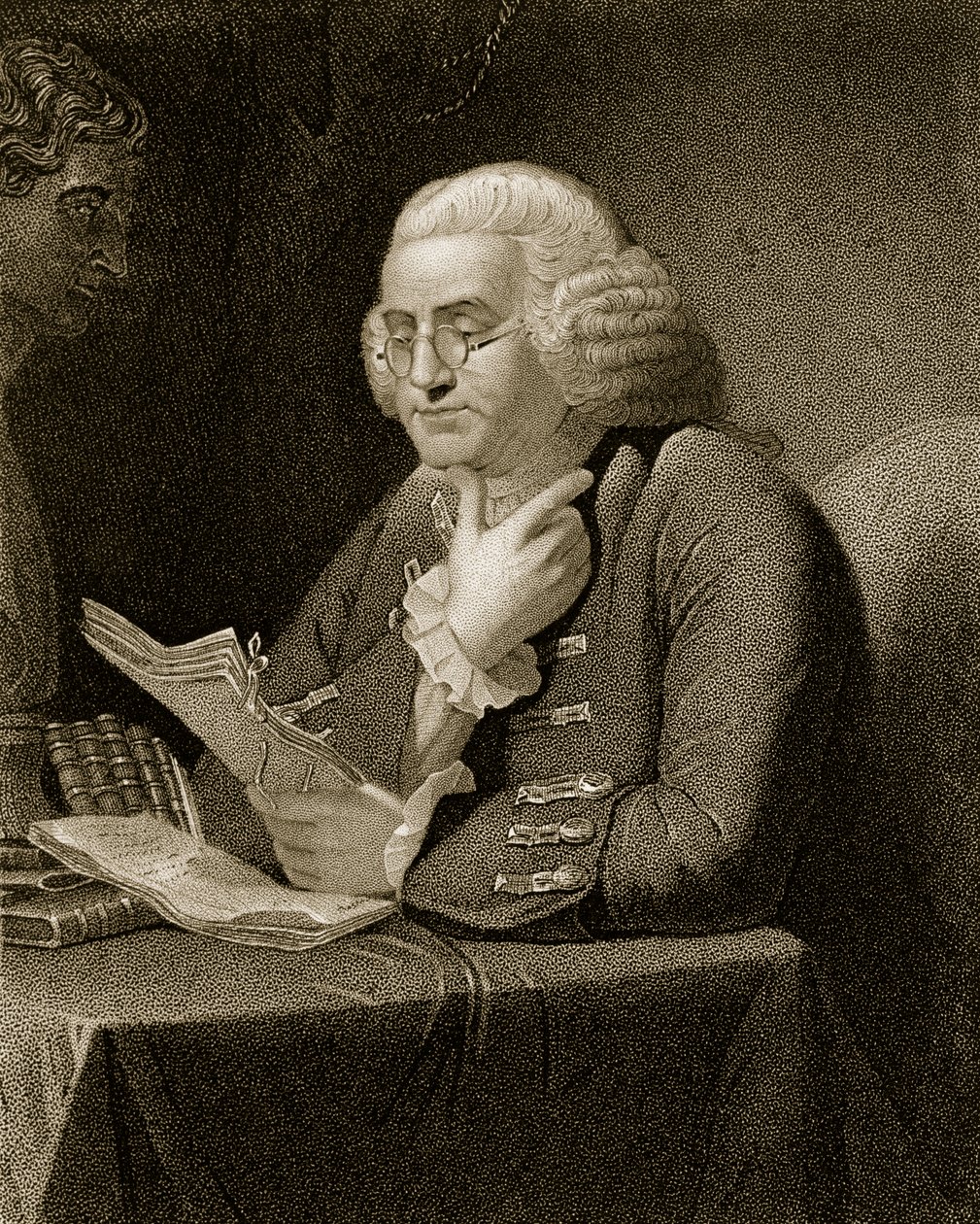 ಥಾಮಸ್ ಬಿ. ವೆಲ್ಚ್ (1814-74) ಟರ್ಕ್‌ನಿಂದ ಕೆತ್ತಲ್ಪಟ್ಟ ಬೆಂಜಮಿನ್ ಫ್ರಾಂಕ್ಲಿನ್ ಭಾವಚಿತ್ರ by David Martin