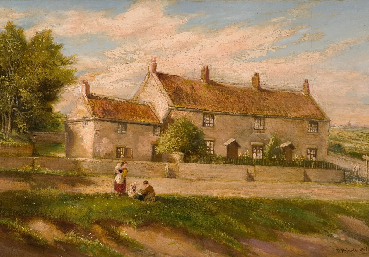 Sıra Kulübeler ile Kırsal Manzara, 1851 by David Pringle