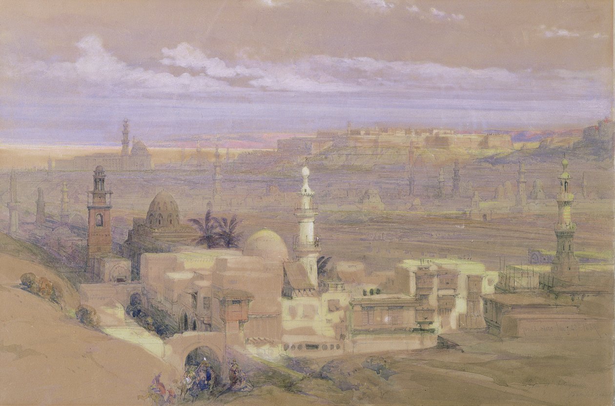 Süveyş Çölü'ne bakan Citizenib Kapısı'ndan Kahire by David Roberts