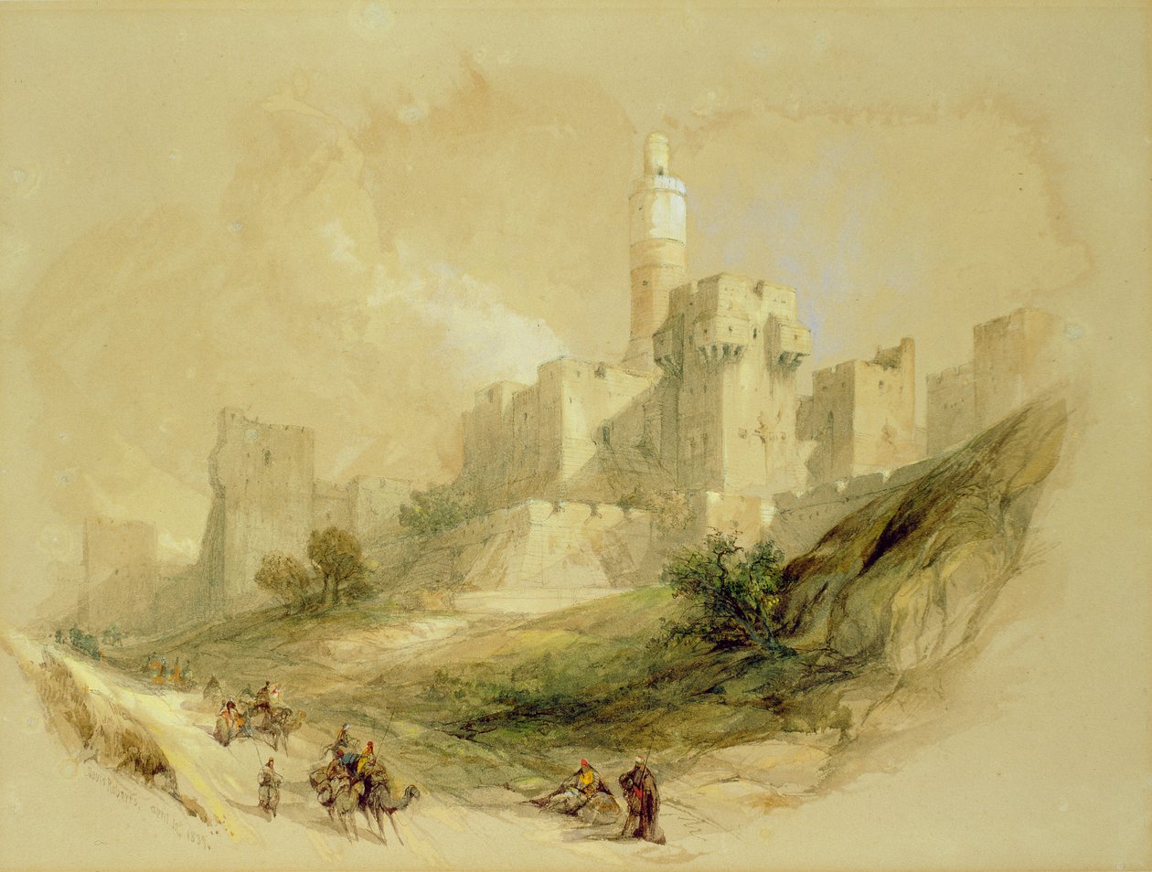 Kudüs ve Davut Kulesi by David Roberts
