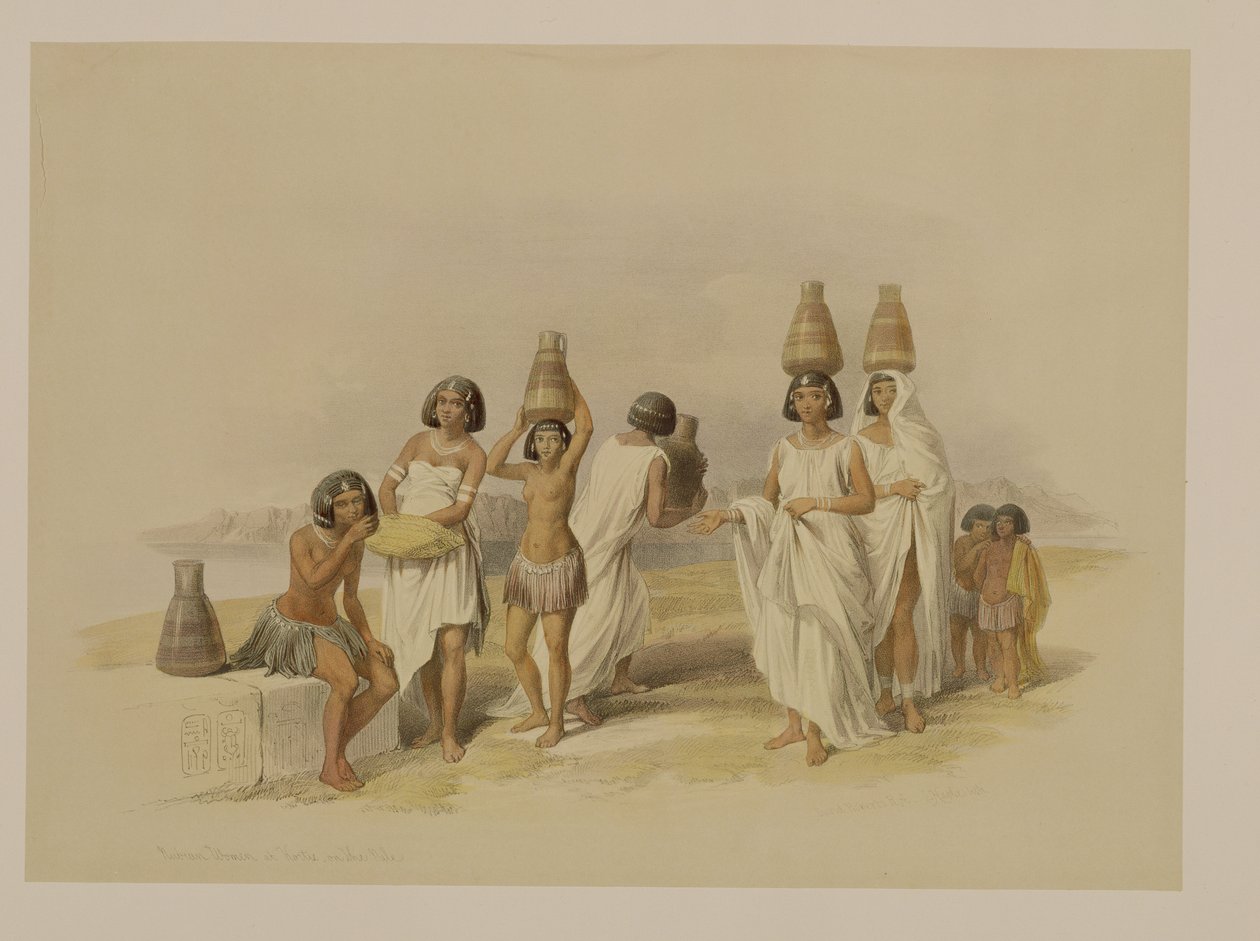 Nil'deki Kortie'deki Nubian Kadınlar, Mısır ve Nubia'dan, Cilt 1 by David Roberts