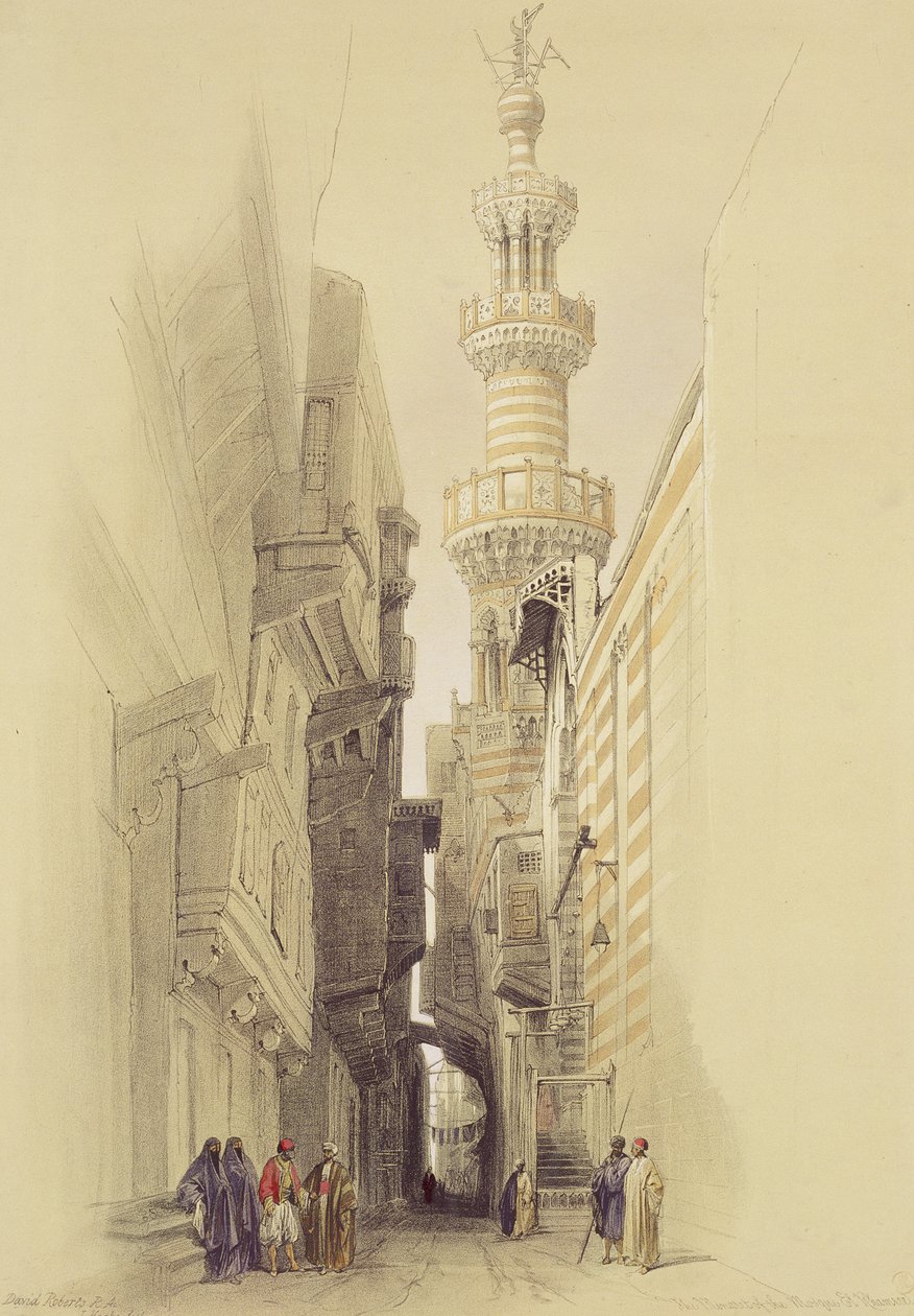 El Rhamree Camii Minaresi, Kahire, Mısır ve Nubia, Cilt 3 by David Roberts