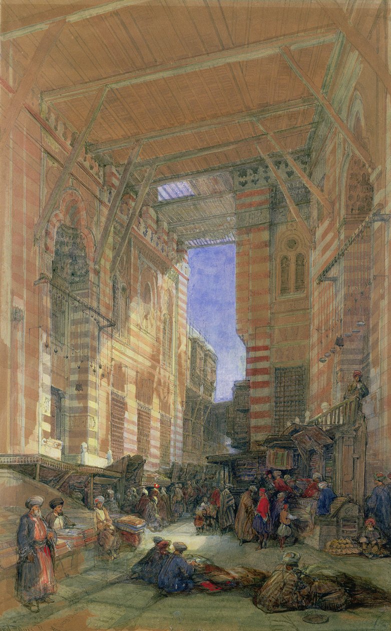 El-Ghooreeyeh İpek Mercer Çarşısı, Kahire by David Roberts