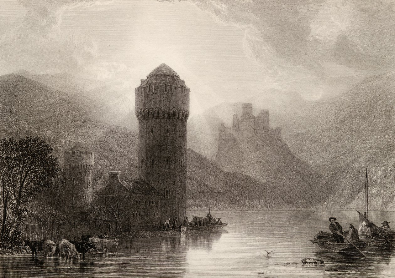 Niederlahnstein Kulesi, E. Goodall tarafından kazınmış, 1840