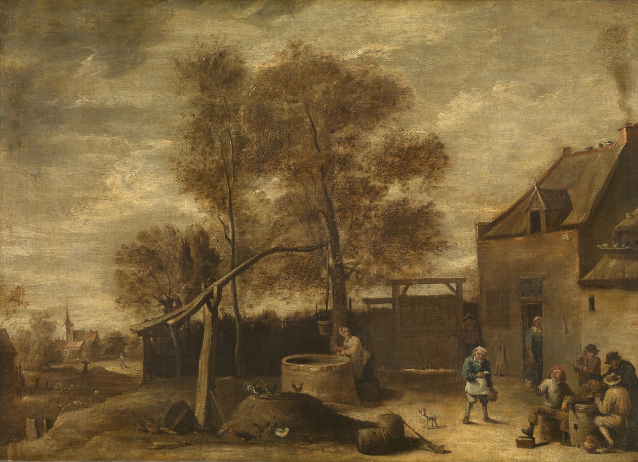 çiftlik bahçesinde by David Teniers the Younger