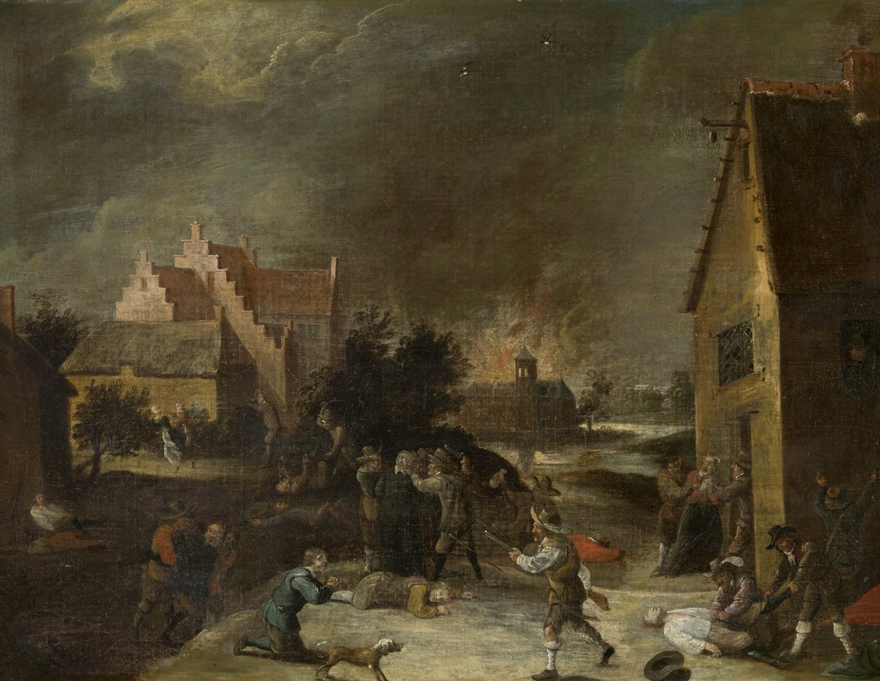 Bir köyün yağmalanması by David Teniers the Younger