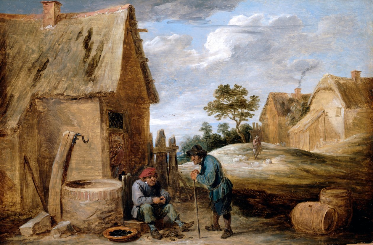 Midye yiyen köylü by David Teniers the Younger