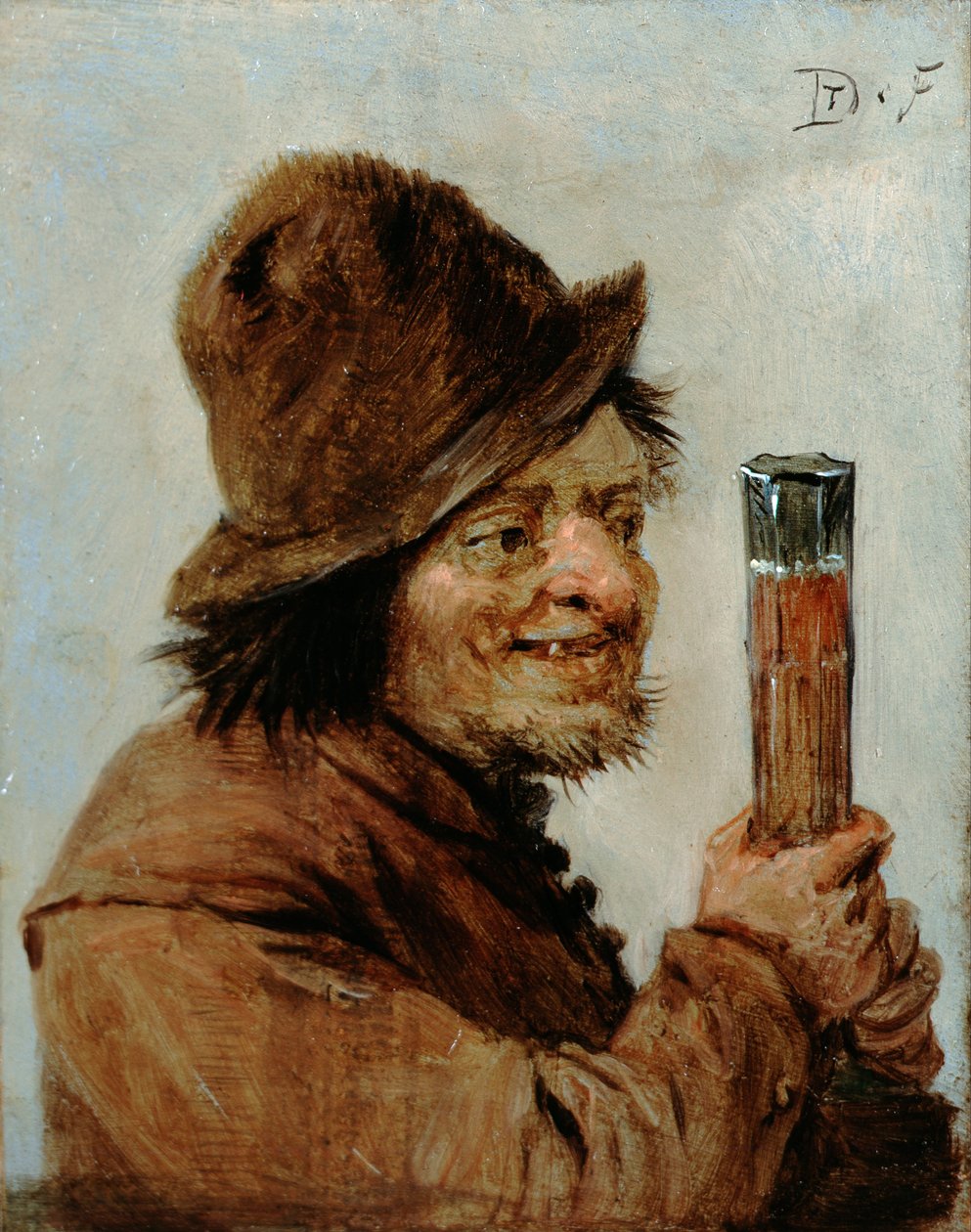 Bardak tutan köylü by David Teniers the Younger