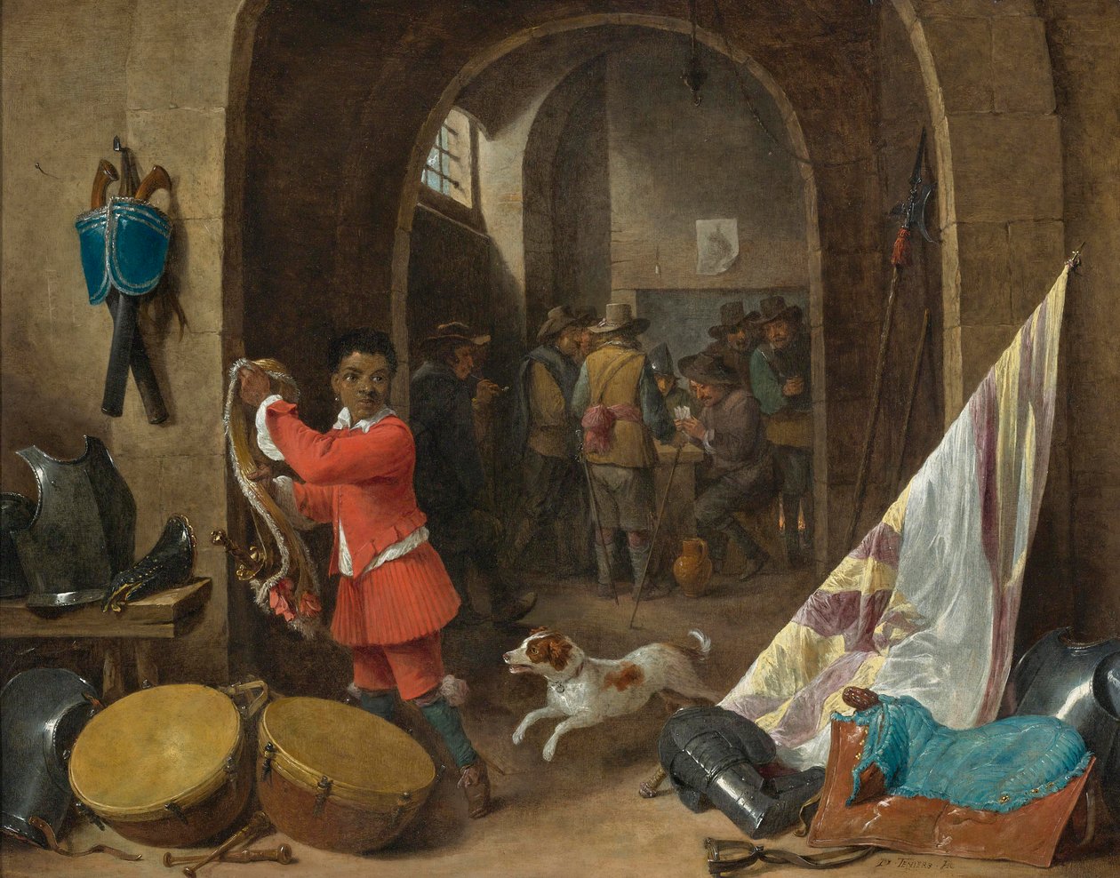 Bir güvenlik odası iç by David Teniers the Younger