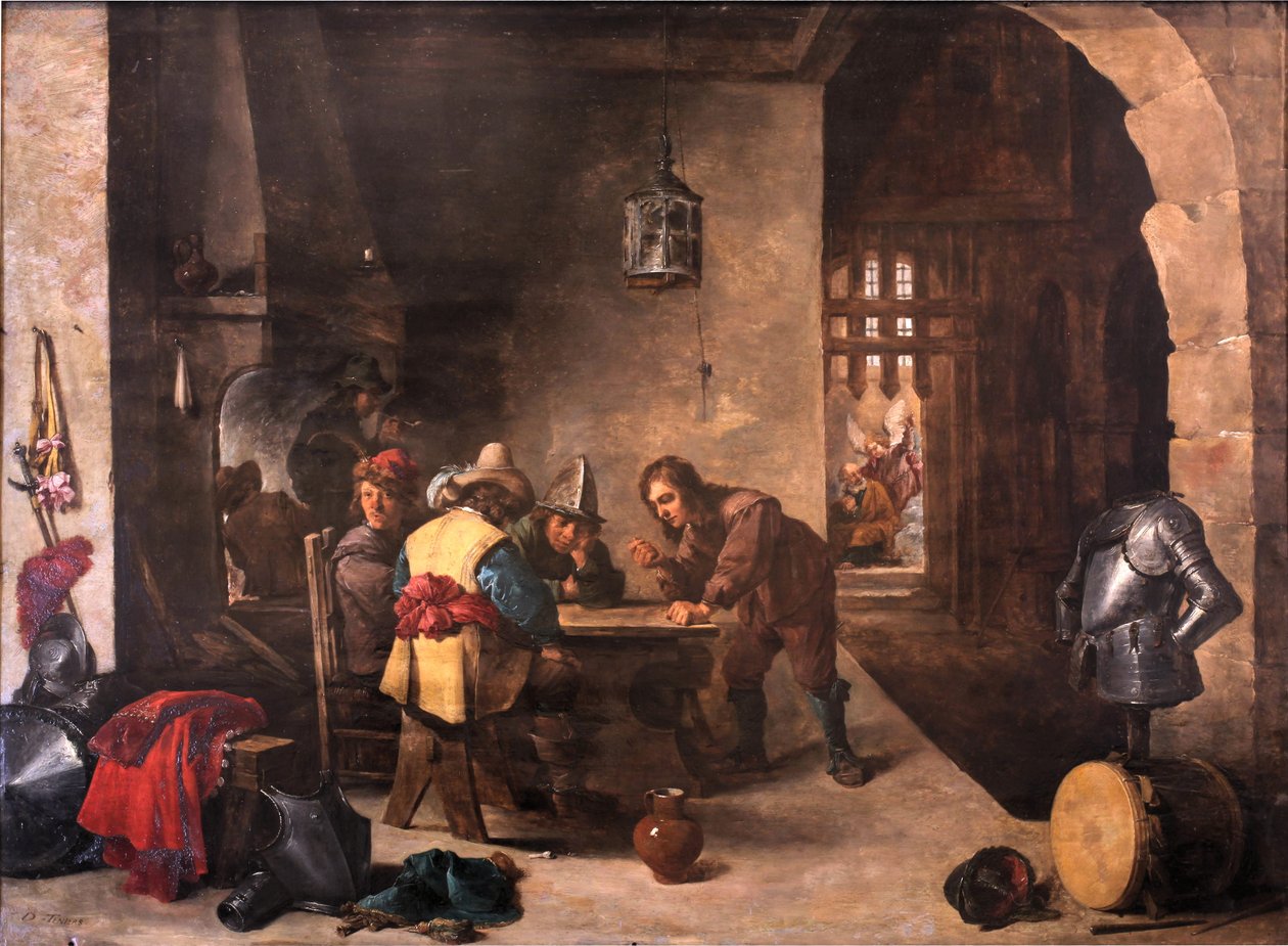 Saint Peter ile Muhafız Odası teslim edildi by David Teniers the Younger