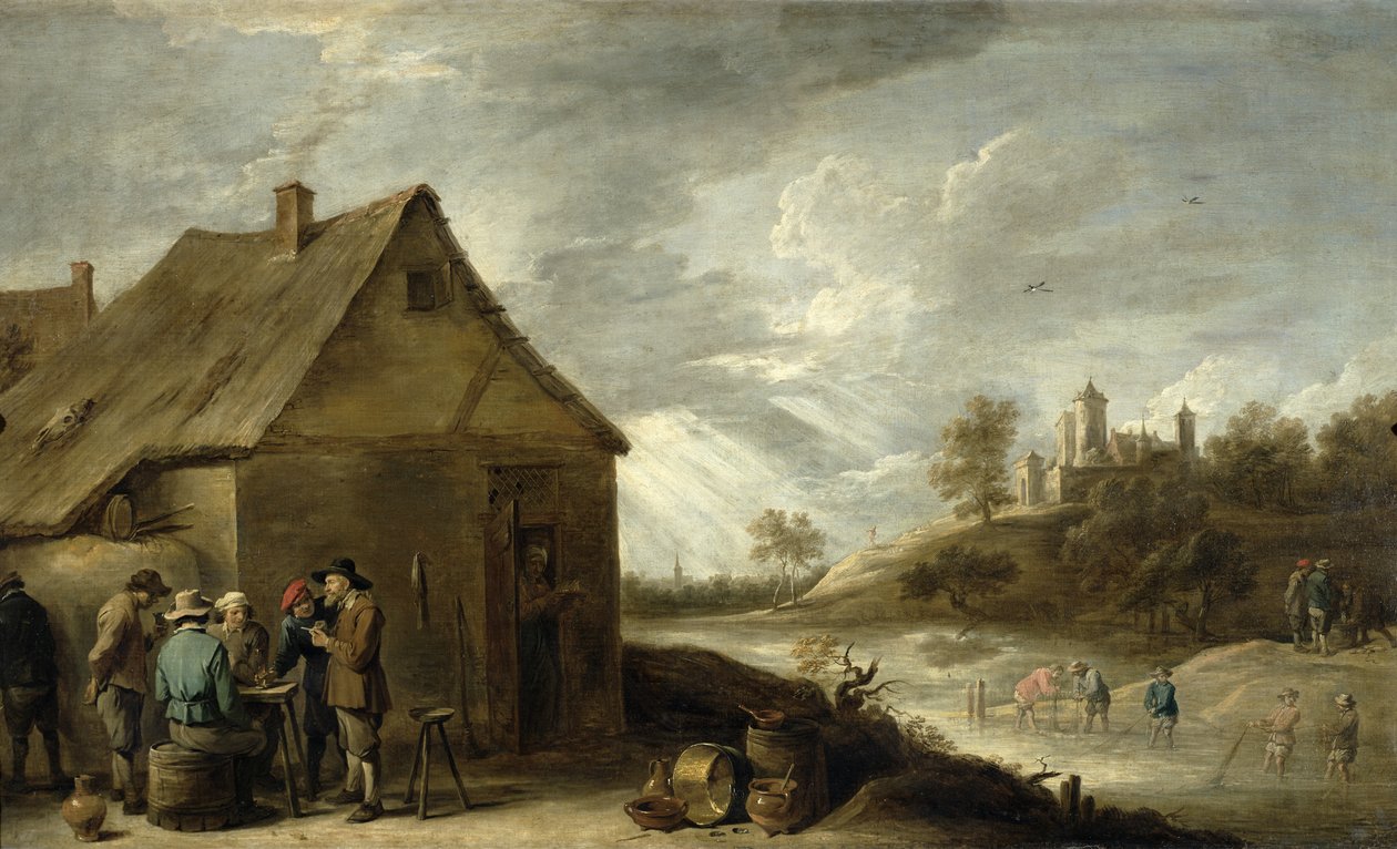 Nehir kenarındaki han by David Teniers the Younger