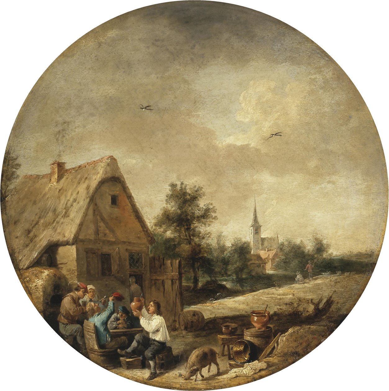 Kırsal Tavernalı Manzara by David Teniers the Younger