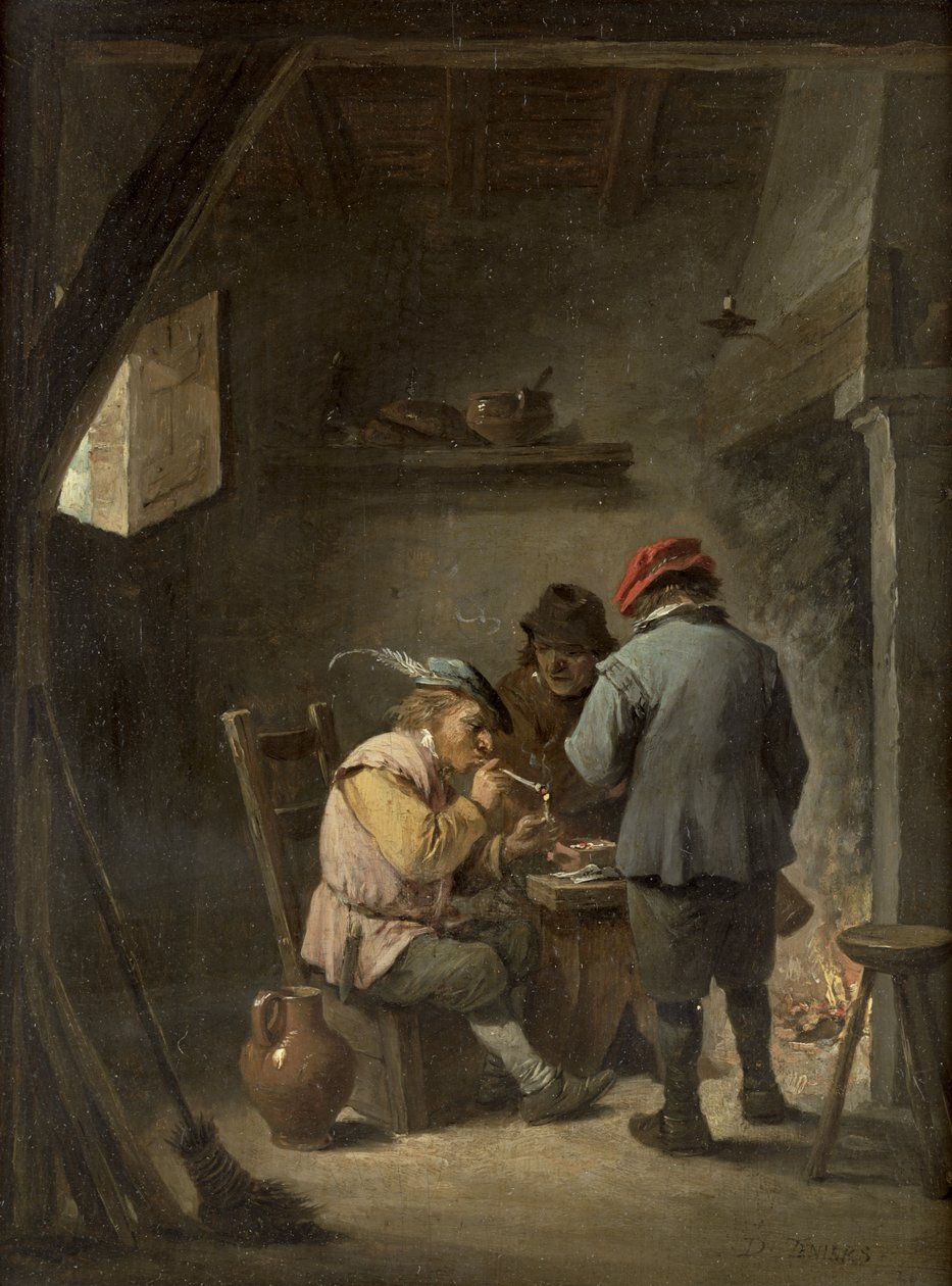Bir Han Ateşi Tarafından Köylüler by David Teniers the Younger