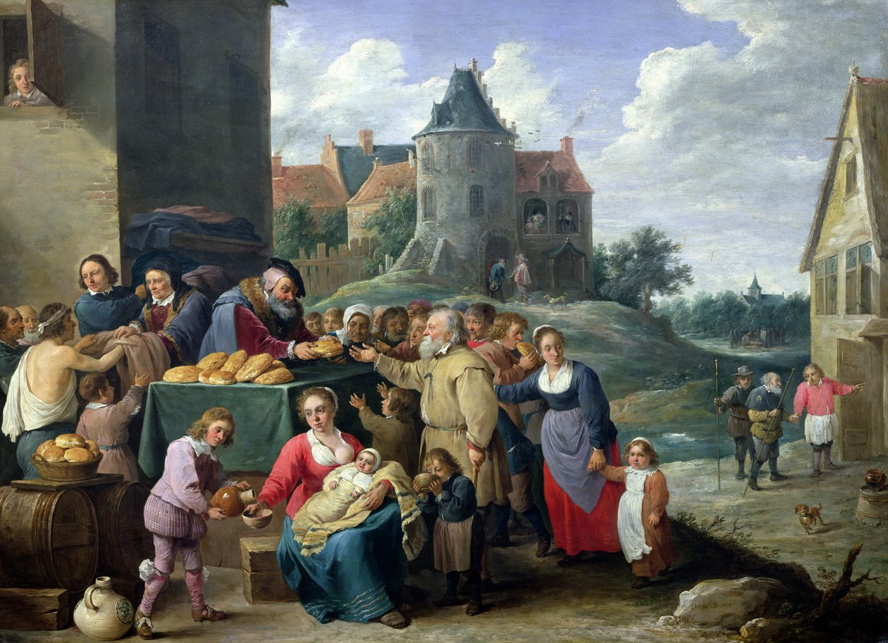 Yedi Merhamet Eylemi (karttaki yağ) by David Teniers the Younger