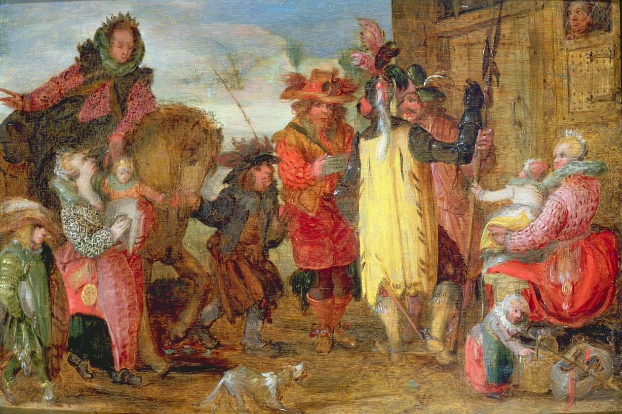 Jeanne de Flandres (1472-15459) mahkumları teslim edecek by David Vinckboons