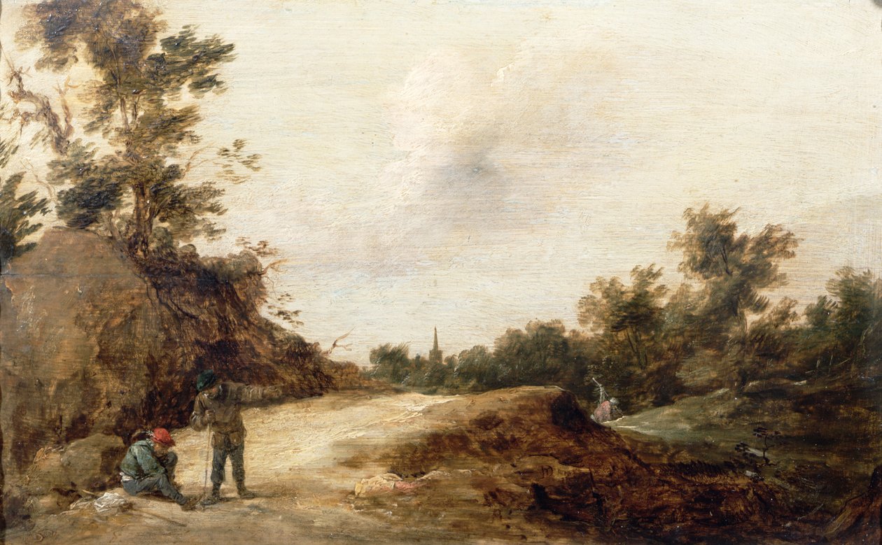 Gezginlerle Manzara (bir çift) by David Teniers the Younger