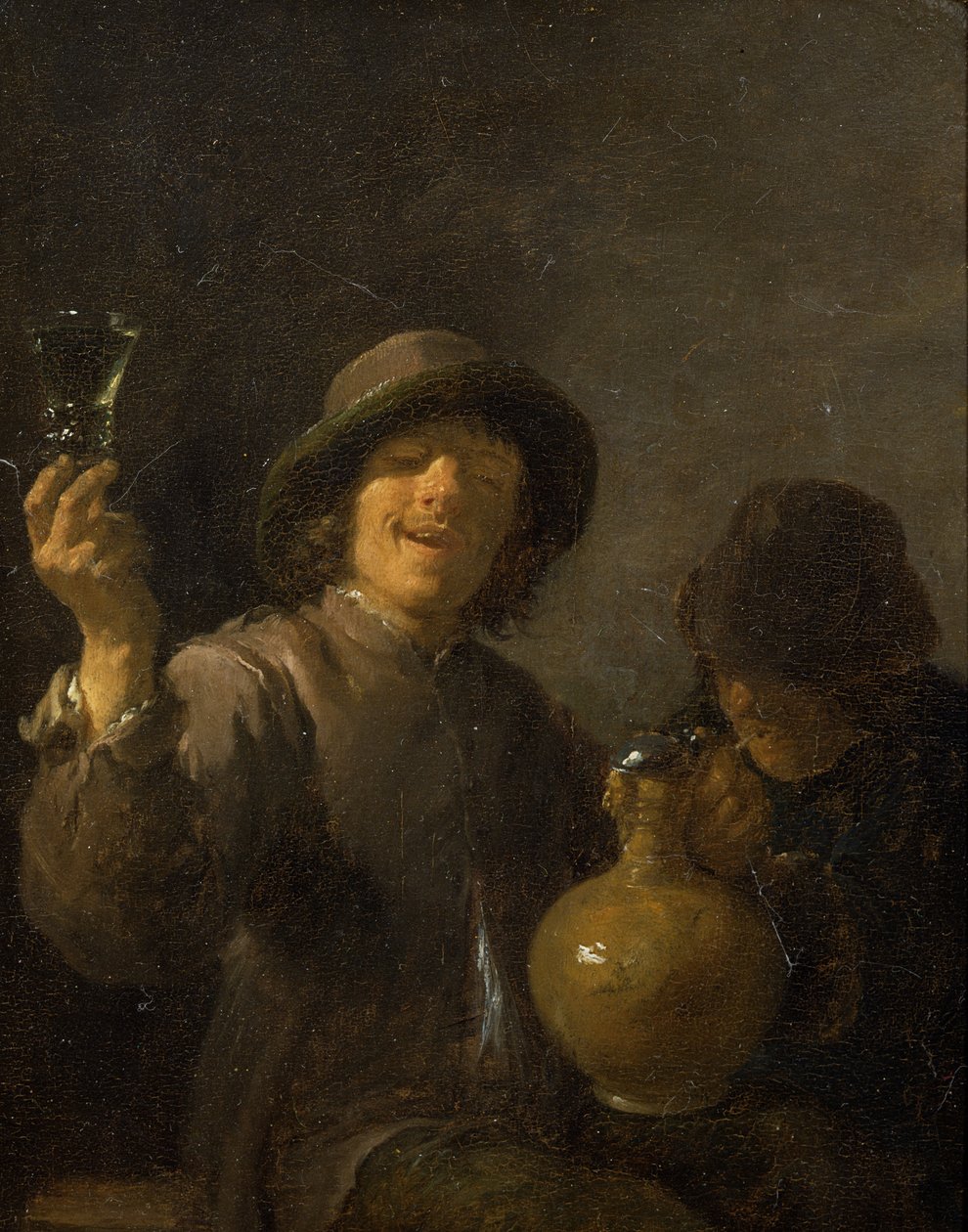 İki Boors içme (panel) by David Teniers the Younger