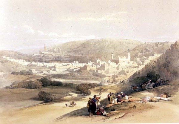 Hebron, 18 Mart 1839, Louis Haghe (1806-85) pub tarafından oyulmuş 