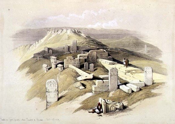 Gebel Çöp Tapınağı, Serabit el Khadim adlı, 17 Şubat 1839, Louis Haghe (1806-85) pub tarafından oyulmuş 