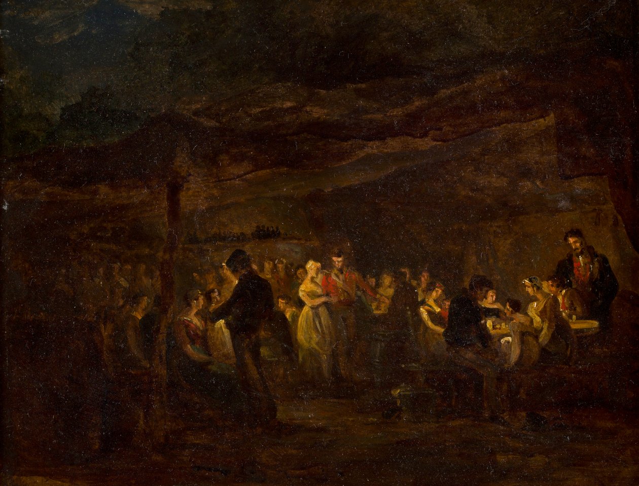 Bir Akşam Ziyafeti, Kaleden Önce Askerler (panelde yağlı boya) by David (circle of) Wilkie