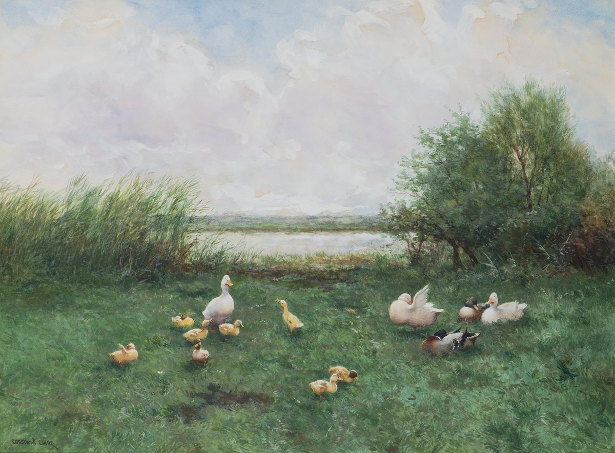 Ördekler ve Ördek Yavruları by David Adolph Constant Artz