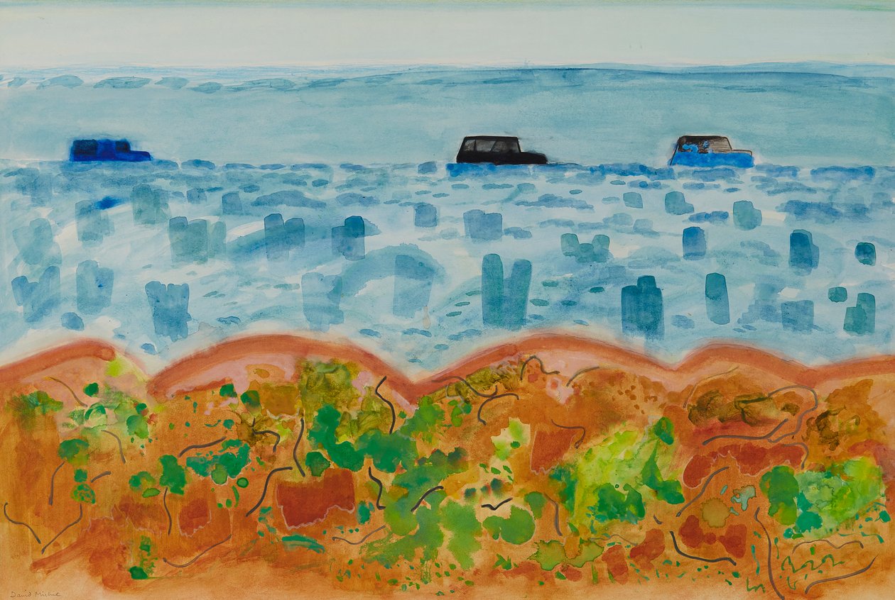 Arabalar ve Saltbush, Avustralya (suluboya) by David Alan Redpath Michie