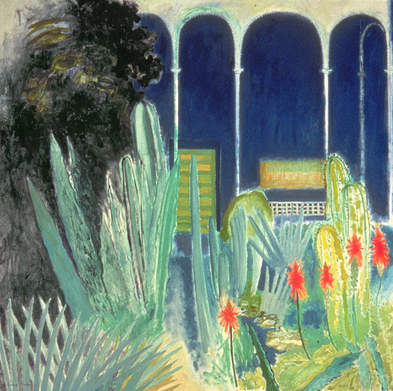 Majorelle Bahçelerinde (tuval üzerine yağlıboya) by David Alan Redpath Michie
