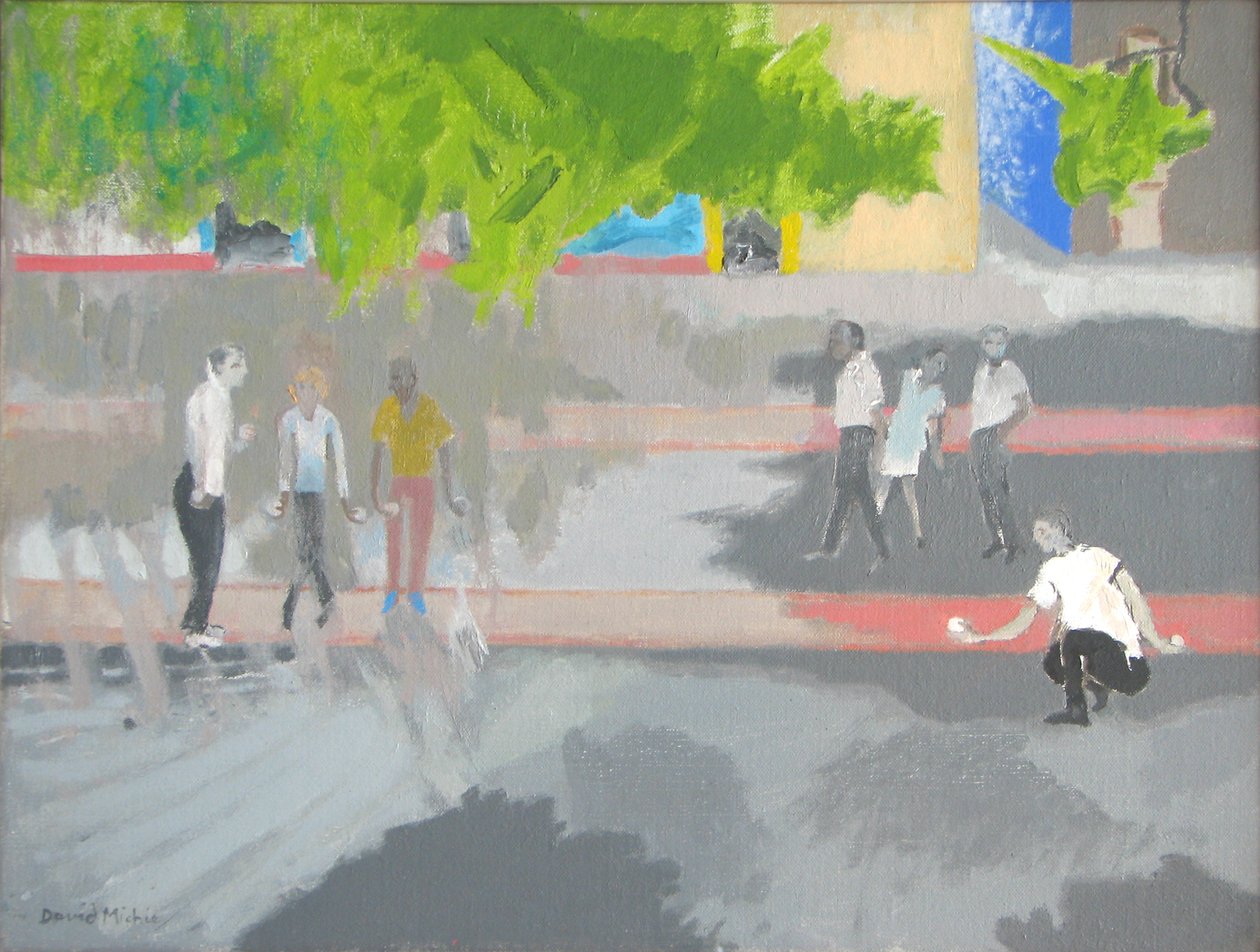 St Jean'de Boule oynamak, 2008 (tuval üzerine yağlı boya) by David Alan Redpath Michie
