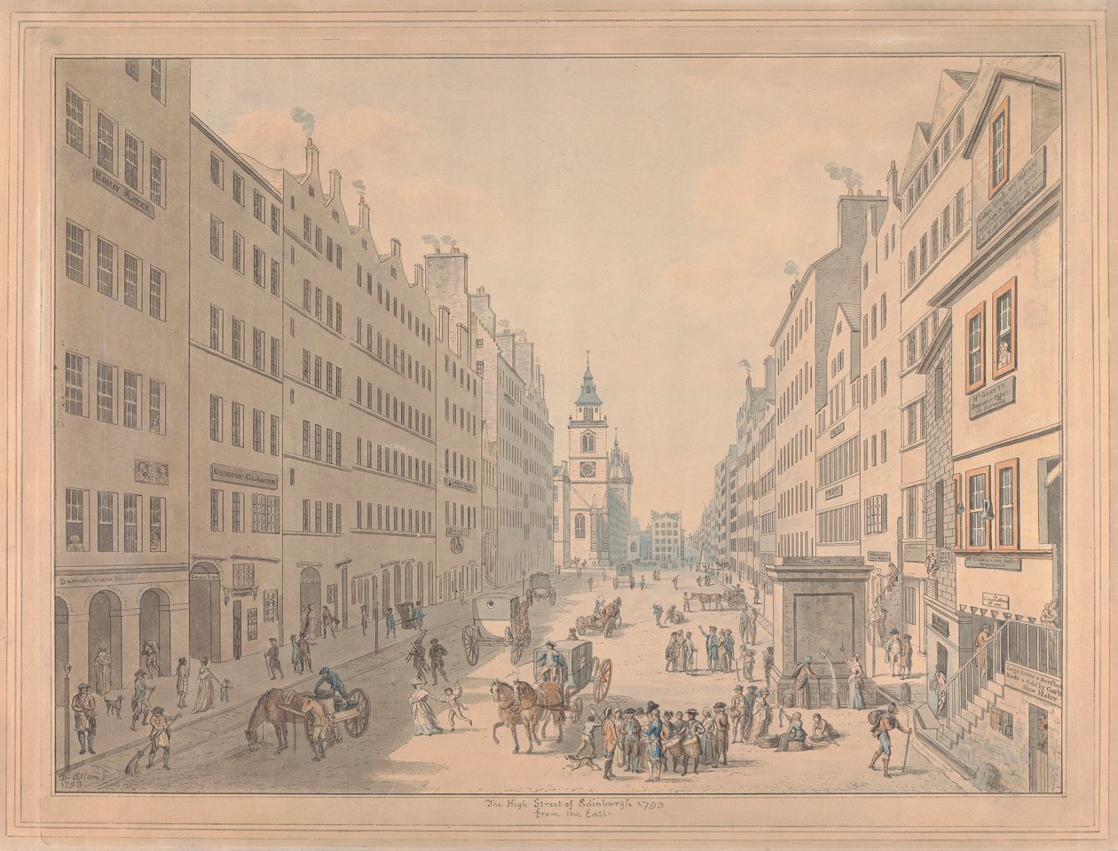 Doğudan Edinburgh'un Yüksek Caddesi by David Allan
