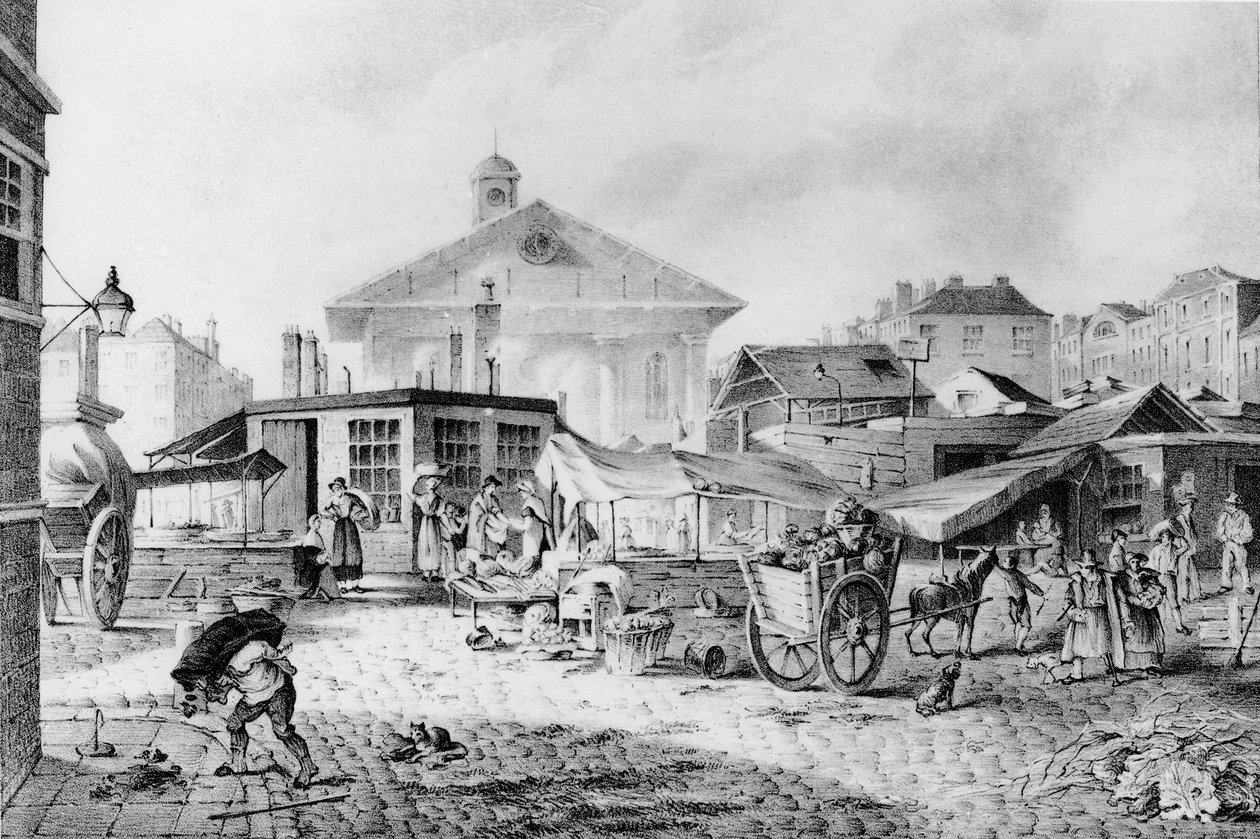 Covent Garden pazarı, 1824 by David Barber