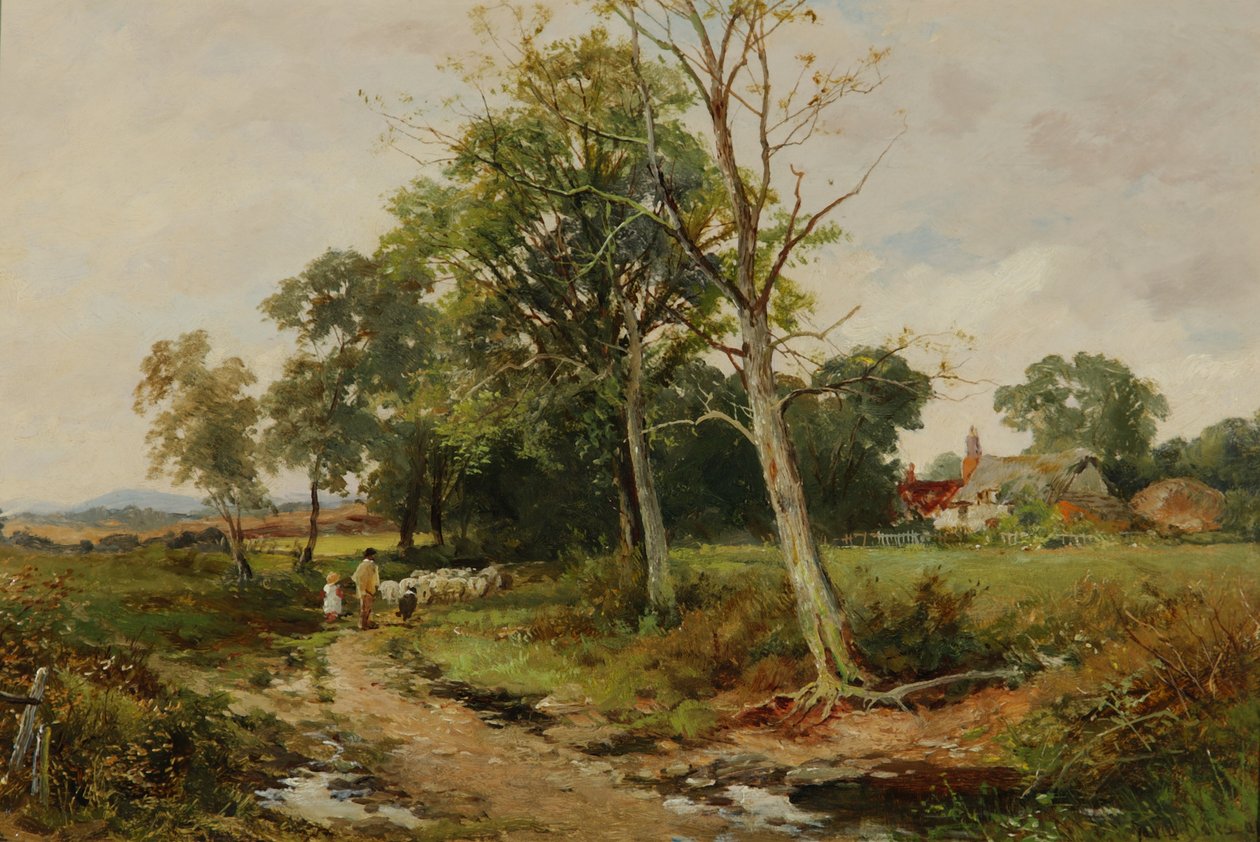 Bir Worcestershire Lane Sahnesi, c.1904 by David Bates