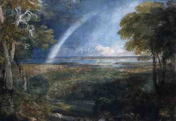 Severn Üzerinde Gökkuşağı (kağıt üzerine sulu boya) by David Cox