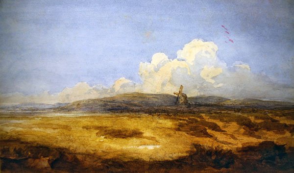 Ortak Bir Yel Değirmeni (kağıt üzerine suluboya) by David Cox