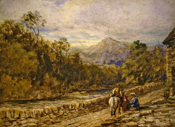 Pazara Gitmek (kağıt üzerine sulu boya) by David Cox