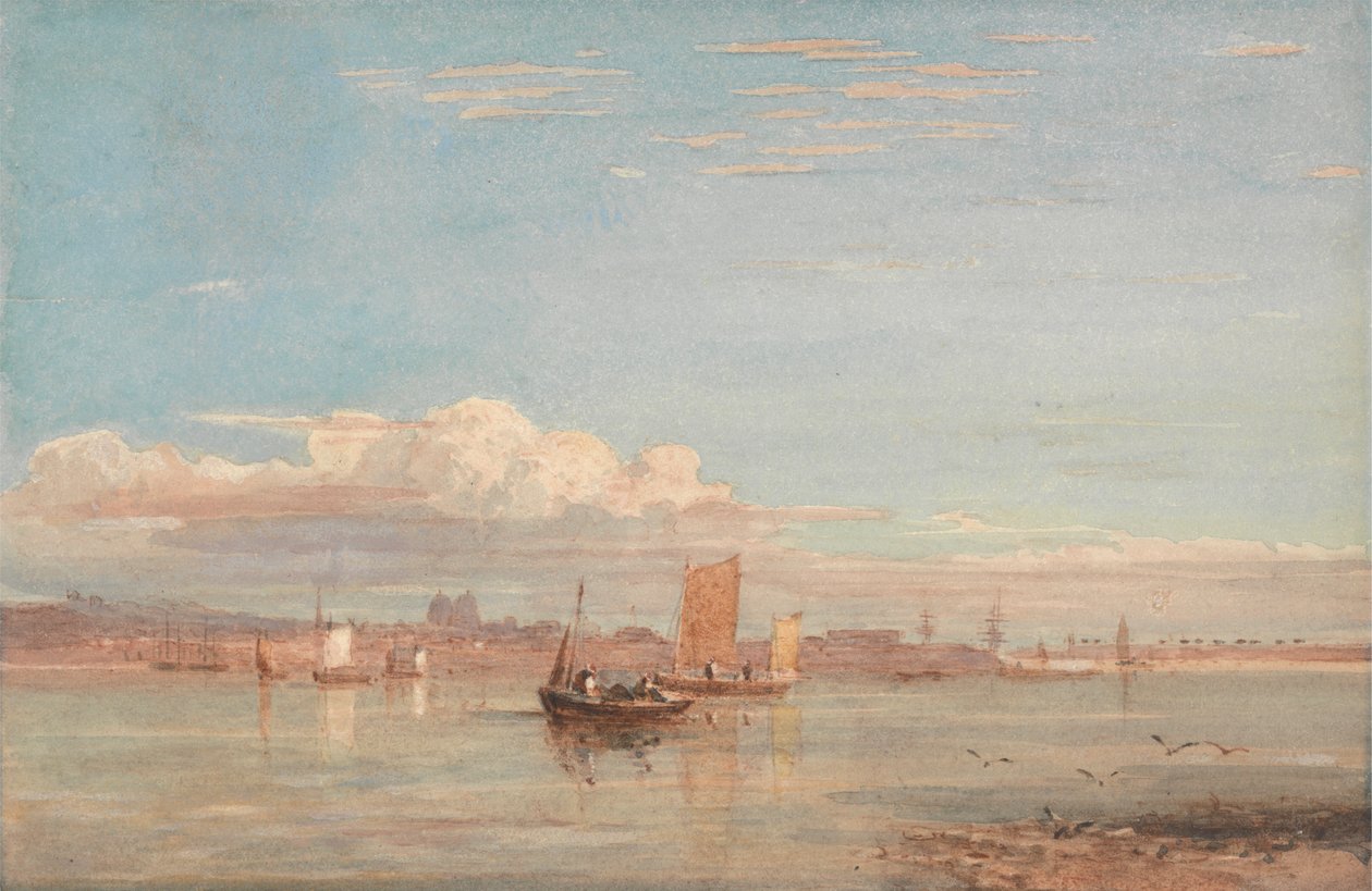 Woolwich Reach'ten Greenwich Hastanesi by David Cox