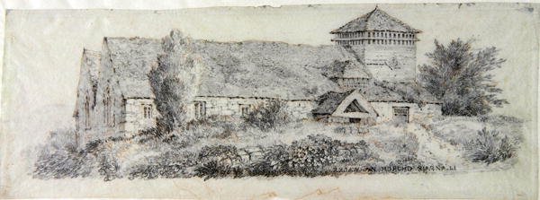 Llanfair Kilisesi, Kuzey Galler, c.1813 by David Cox