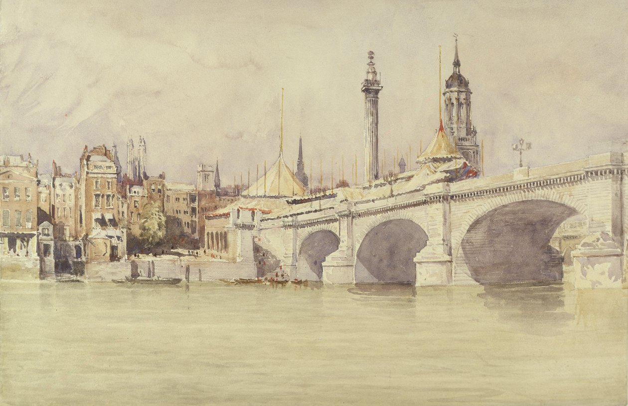 London Bridge, 1831 (kağıt üzerinde grafit üzeri gövde renginde tuvalet) by David Cox
