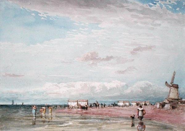 North Shore, Liverpool (kağıt üzerine sulu boya) by David Cox