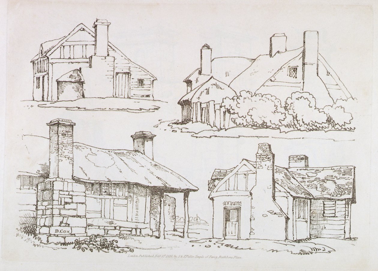 Yeni Başlayanlar için Peyzaj Üzerine Aşamalı Derslerden Plaka 3, 1816 (yumuşak zemin aşındırma) by David Cox